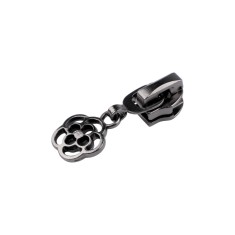 Cursor metalic pentru fermoar spiralat 6 mm, Floare nichel negru