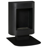 Semineu portabil HOMCOM, fara aerisire, cu arzatoare cu bioetanol de 1,5L/3 ore, incalzitoare cu baza din otel 2000W pentru interior/exterior, Negru