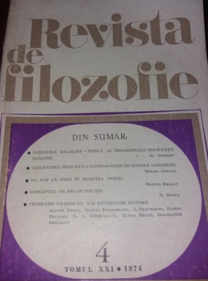 REVISTA DE FILOZOFIE 1974 foto
