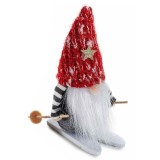 Figurina Mos Craciun textil multicolor II cm 8x12x15 H