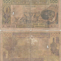 1989, 500 Francs (P-606 Hk) - Niger (Statele Africane de Vest)