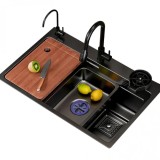 Cumpara ieftin Chiuveta multifunctionala iHunt Sink SC035, robinet apa filtrata, sistem spalare pahare, cap robinet retractabil