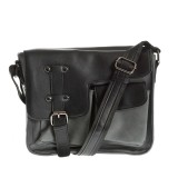 Geanta neagra de umar cu buzunare exterioare