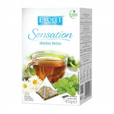Ceai mix de plante (Herbal Relax) Evolet Sensation piramida 20 plicuri foto