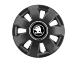 Cumpara ieftin Set 4 Capace Roti Autohelix MSA&reg; potrivite jantelor de 16 inch, pentru Skoda Alb Negru model Ares Black