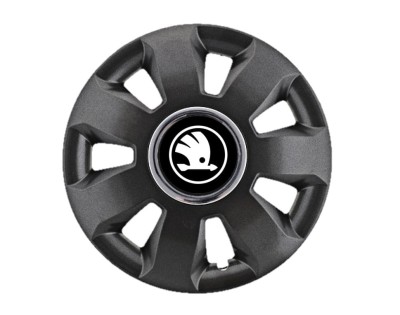 Set 4 Capace Roti Autohelix MSA&amp;reg; potrivite jantelor de 16 inch, pentru Skoda Alb Negru model Ares Black foto