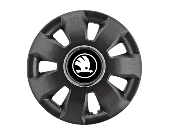 Set 4 Capace Roti Autohelix MSA&reg; potrivite jantelor de 16 inch, pentru Skoda Alb Negru model Ares Black