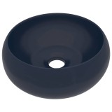 Cumpara ieftin Chiuveta baie lux albastru inchis mat 40x15 cm ceramica rotund