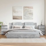 vidaXL Noptiere, 2 buc., gri beton, 40x35x62,5 cm, lemn compozit 806220
