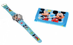 Set ceas pentru copii cu Mickey Mouse + portofel cadou - COCO6630 foto