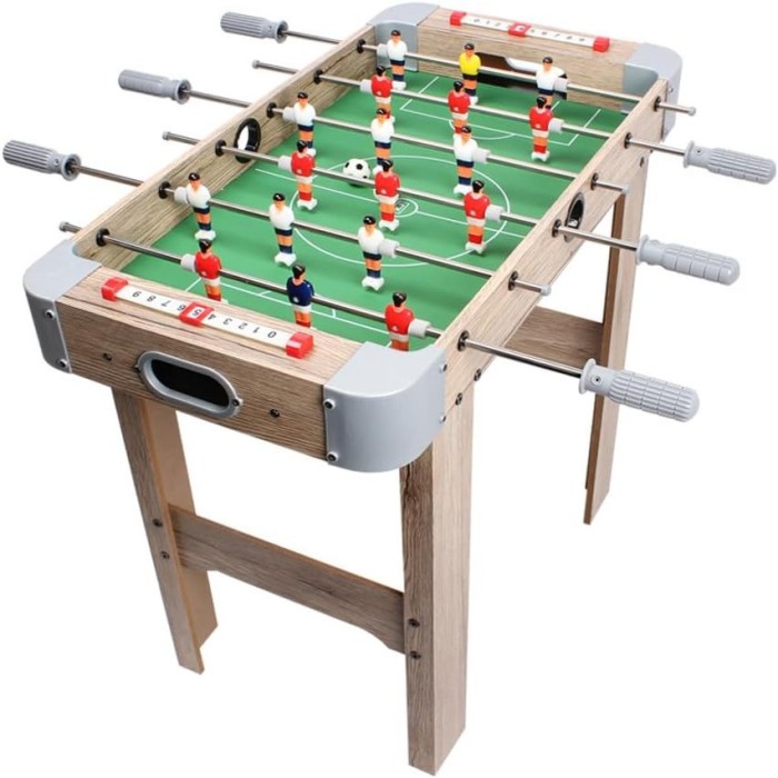 Masa de Fotbal cu Teren si 18 Jucatori Flippy, 6 Manere, cu Tablou pentru Scor, din Metal, Lemn si ABS, 70 x 36 x 64 cm, cu Picioare, pentru copii/adu