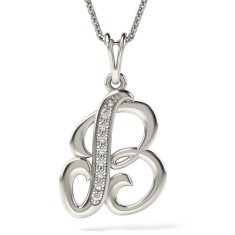 Colier din argint cu pandantiv Initiala B