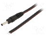 Cablu alimentare DC, cabluri, DC 3,5/1,3 mufa, negru, 0,5m, WEST POL - P13-TT-T075-050BK