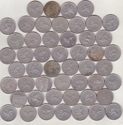 bnk mnd Marea Britanie Anglia - lot monede de 10 pence foto