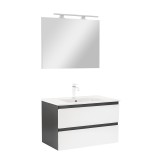 Mobilier complet de baie Vario Forte 80 antracit-alb