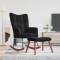 vidaXL Scaun balansoar cu taburet, negru, catifea 328156