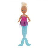 Păpușă Manechin, Baby Mermaid, Cu Coada Detasabilă, Rochie Fucsia, Păr Blond, 21 cm, Oem