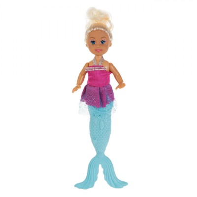 Păpușă Manechin, Baby Mermaid, Cu Coada Detasabilă, Rochie Fucsia, Păr Blond, 21 cm foto