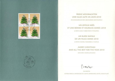 ELVETIA 2008 CRACIUN , PLIANT CU STAMPILA SPECIALA foto