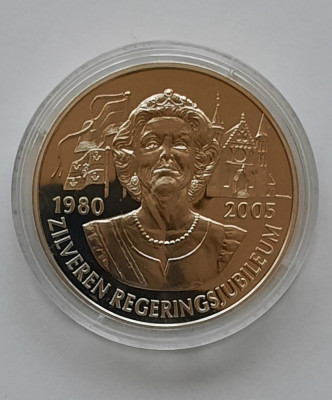 Medalie jubiliara de argint 925 - Beatrix, Olanda 2005 - G 4063 foto