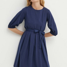 Weekend Max Mara rochie din bumbac culoarea bleumarin, mini, evazați, 2415621072600 2415620000000