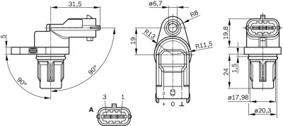 BOSCH 0 281 002 667 Senzor impulsuri, arbore cotit foto