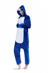 PJM57-441 Pijama intreaga kigurumi, model rechin albastru foto