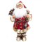 Figurină Decorativă Crăciun, Model Moș cu Felinar și Ursuleț, &Icirc;nălțime 45 cm, Culoare Roșie