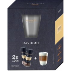 Davidoff Cafe Fine Aroma Cafea instant 2x100g + pahar latte machiatto