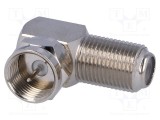 Adaptor F soclu &icirc;n unghi 90&deg; 75&Omega; polipropilenă 1GHz AMPHENOL RF