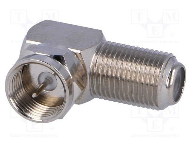 Adaptor F soclu &icirc;n unghi 90&deg; 75&Omega; polipropilenă 1GHz AMPHENOL RF