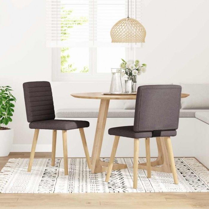 vidaXL Scaune de masă, 2 buc., maro &icirc;nchis, material textil 4101178