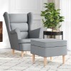VidaXL Fotoliu cu taburet pentru picioare, gri deschis material textil