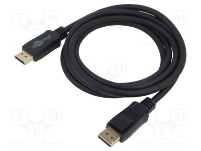 Cablu DisplayPort Goobay 3m negru, mufă DisplayPort - DisplayPort, 8K, 4K, HDR, certificat VESA foto