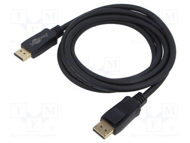 Cablu DisplayPort Goobay 3m negru, mufă DisplayPort - DisplayPort, 8K, 4K, HDR, certificat VESA