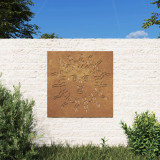 Gossi decor perete de gradina 55x55 cm design soare otel corten