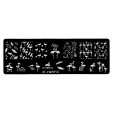 Cumpara ieftin Matrita Metalica Stampila Unghii LUXORISE, Flamingo Dance