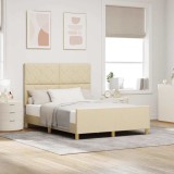 vidaXL Cadru de pat cu headboard Crem 160 x 200 cm țesătură 3344821