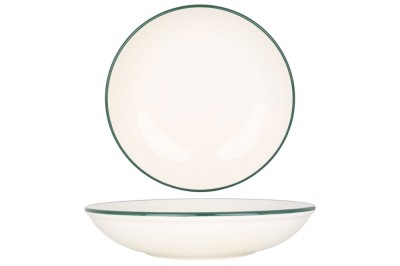 Rinart Farfurie ad&amp;acirc;ncă - Green Edge - Porţelan - 20 cm (650cc) - set de 6 foto
