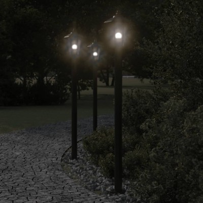 Lampă exterioară de podea, negru, 120 cm, oțel inoxidabil foto