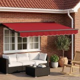 vidaXL Marchiza manuala cu LED Roșu 3 x 2,5 m Cadru Aluminiu Poliester Durabil