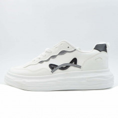 Sneakers Dama MBrands cu talpa flexibila, albi, urechi pisica R667 - 37