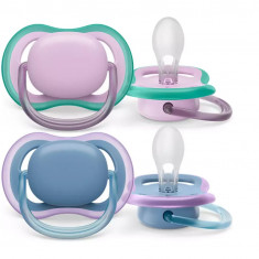 Set 2 suzete Philips-Avent SCF085/34, ultra air pacifier 6-18 luni, Ortodontice, fara BPA, Mov/Albastru