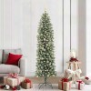 VidaXL Copac Artificial Slăb de Crăciun cu 300 LED Verde și alb 210 cm 3395309