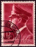 Timbru Germania 1942 - Ziua de Naștere a lui Hitler, 12+38 Pf., Ștampilă de Epocă Bergstra&szlig;e (Mi. 813) - Ștampilat -A222