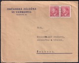 Plic Circulat Protectoratul Boemiei și Moraviei Pereche Hitler 1.20 K Ștampilat Vamberk - A006
