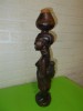 MATERNA - Sculptura in LEMN - Femeie cu copil in spate , arta africana h 38 cm, Africa