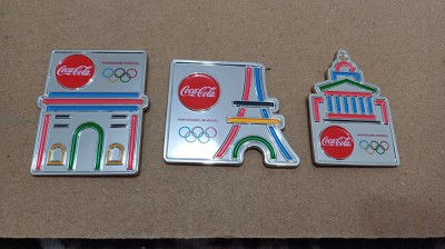 Insigna- Coca-Cola 3 buc diferite-Olimpiada Franta-2024 foto