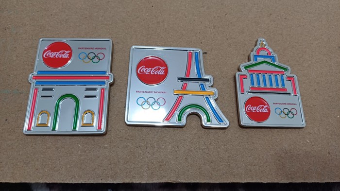 Insigna- Coca-Cola 3 buc diferite-Olimpiada Franta-2024