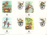 !!! COREEA NORD - LOT 4 FDC RATA MANDARIN - 1987, Fauna